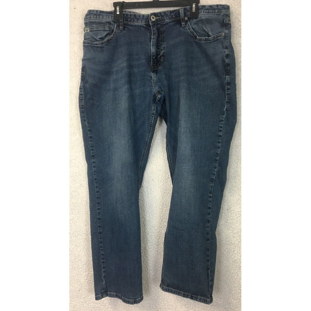 Mens Hooey Rock & Roll Denim Blue Jeans Double Barrel Stackable‎ 42x32 Relaxed